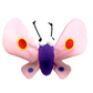 Petstify Insect Defence Butterfly plush dog toy with pink and purple wings.