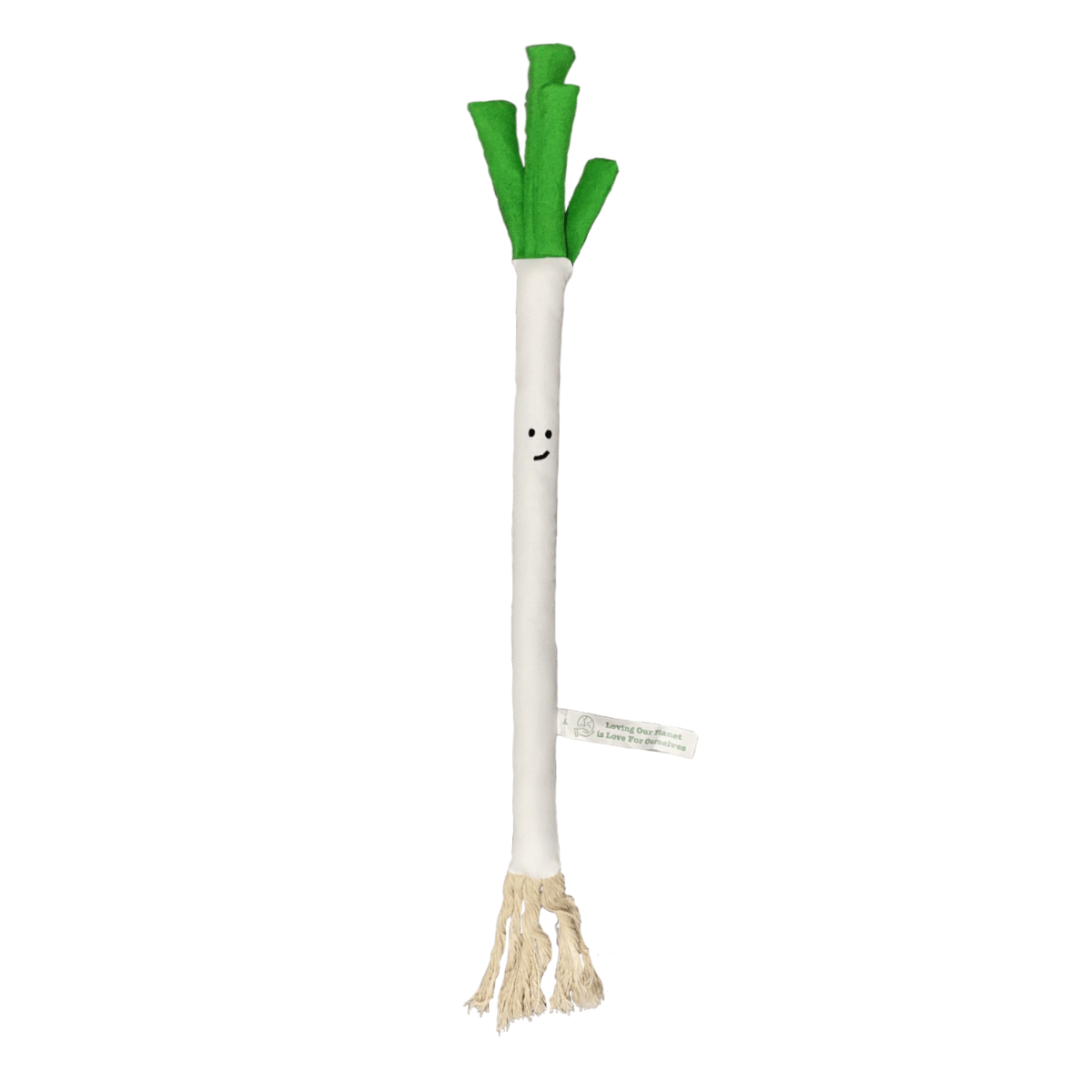 Petstify I Love Vegetables Onion plush dog toy, a sustainable toy for tugging and snuggling.